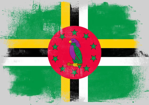 Σημαία της Δομινίκας ζωγραφισμένα με βούρτσα — Φωτογραφία Αρχείου
