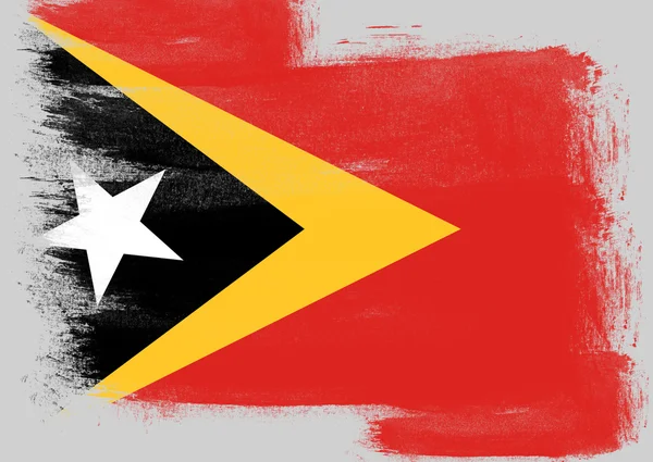 Bandera de Timor Oriental pintada con pincel —  Fotos de Stock
