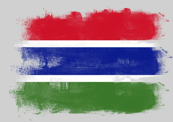 Gambiya Cumhuriyeti bayrağı fırça ile boyalı — Stok fotoğraf
