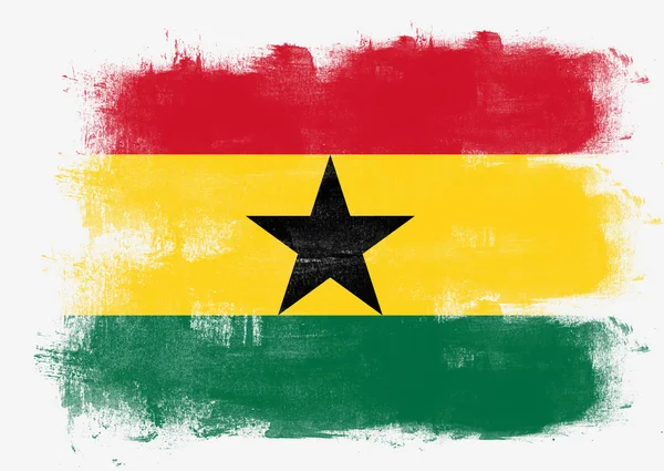 Ghanská vlajka malované štětcem — Stock fotografie