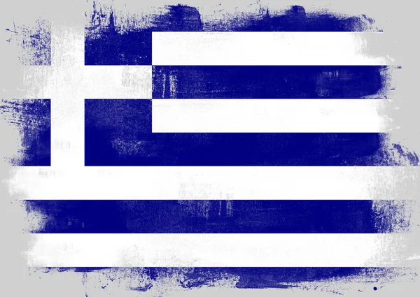 Bandera de Grecia pintado con pincel — Foto de Stock