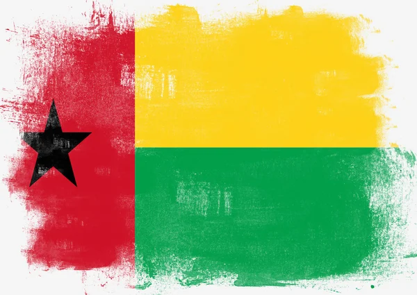 Flag of Guinea Bissau painted with brush — Stock Photo, Image