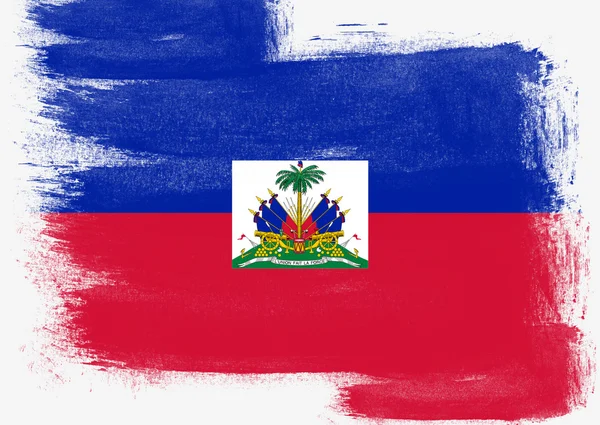 Flagge aus Haiti mit Pinsel bemalt — Stockfoto