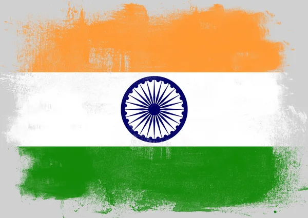 Vlag van India geschilderd met borstel — Stockfoto