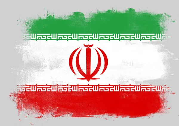 Flagge von iran mit Pinsel bemalt — Stockfoto