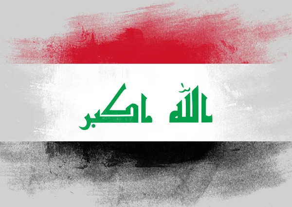 Flagge des Irak mit Pinsel bemalt — Stockfoto