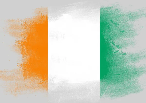 Flag of Ivory Coast painted with brush — Stock Photo, Image