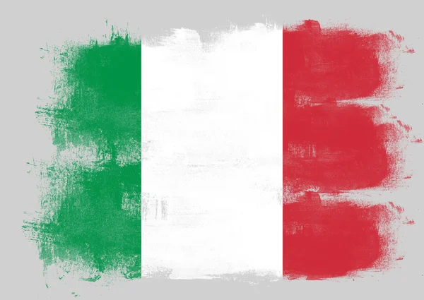 Bandera de Italia pintado con pincel — Foto de Stock