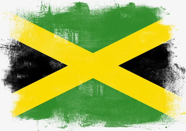 Прапор Ямайки намальовані пензлем — стокове фото