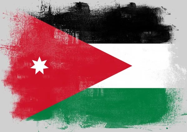 Vlajka Jordan malované štětcem — Stock fotografie