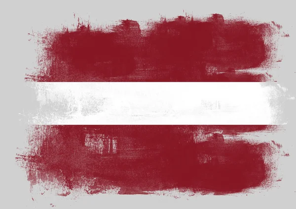 Flagge Lettlands mit Pinsel bemalt — Stockfoto