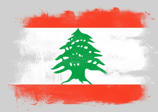 Flag of Lebanon painted with brush — Stock Photo, Image