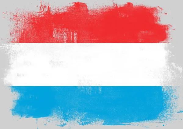 Флаг Люксембурга, раскрашенный кистью — стоковое фото