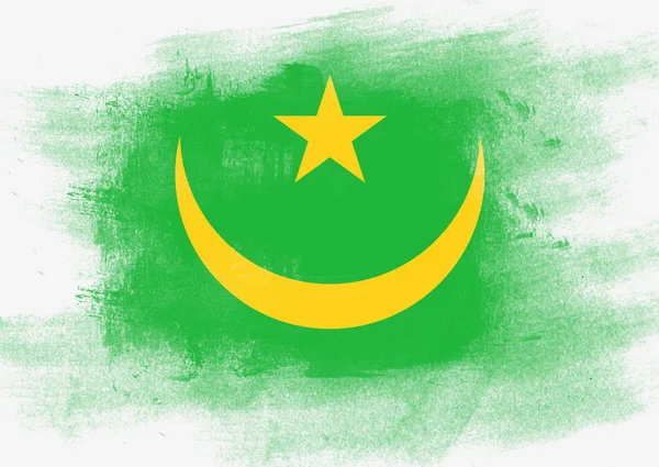 Vlag van Mauritanië geschilderd met borstel — Stockfoto