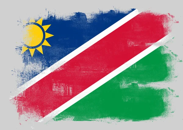 Namibia-Flagge mit Pinsel bemalt — Stockfoto