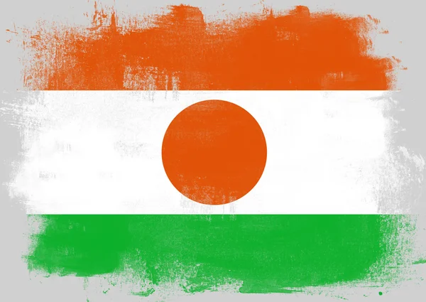 Bandeira do Níger pintada com pincel — Fotografia de Stock
