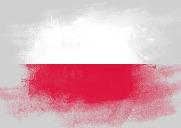 Флаг Польши, раскрашенный кистью — стоковое фото