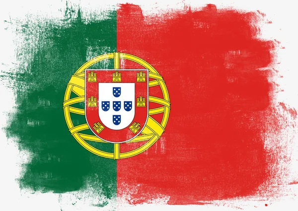 Portugalská vlajka malované štětcem — Stock fotografie
