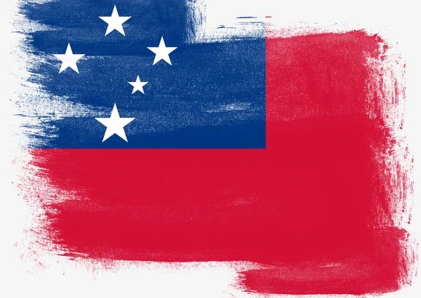 Флаг Самоа, раскрашенный кистью — стоковое фото