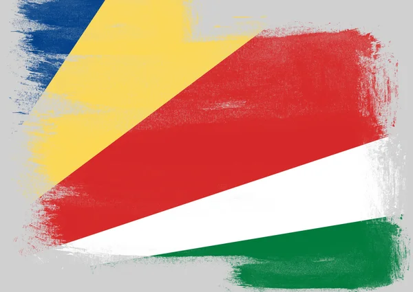 Flagge der Seychellen mit Pinsel bemalt — Stockfoto