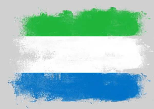 Bandiera della Sierra Leone dipinta con pennello — Foto Stock