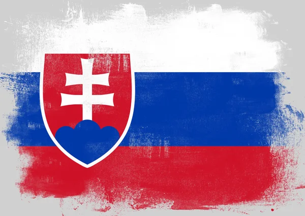 Flag of Slovakia painted with brush — Stock Photo, Image