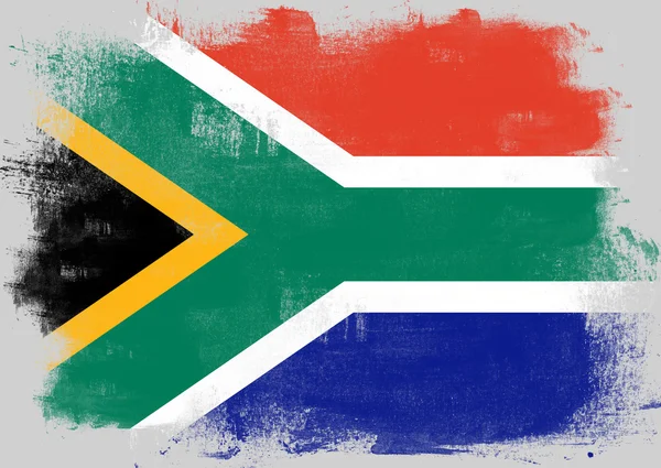 Vlag van Zuid-Afrika geschilderd met borstel — Stockfoto