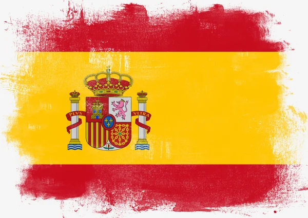 Flaga Hiszpanii malowane pędzlem — Zdjęcie stockowe