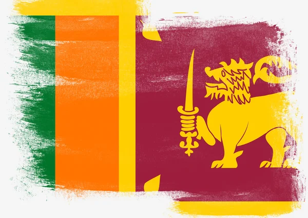 Flag of Sri Lanka painted with brush — Stock Photo, Image