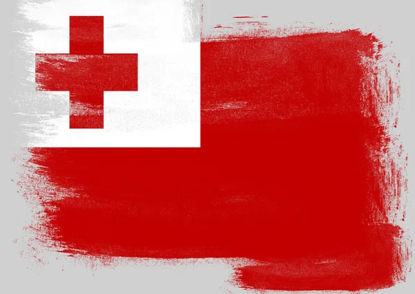 Bandeira de Tonga pintada com pincel — Fotografia de Stock