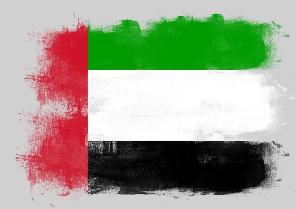 Vlag van Verenigde Arabische Emiraten geschilderd met borstel — Stockfoto