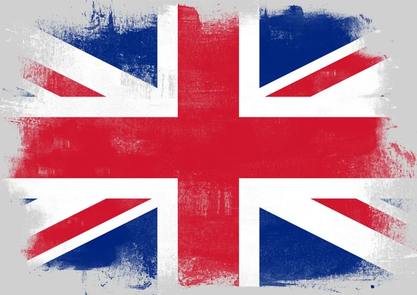 Flag of United Kingdom painted with brush — Stock Photo, Image