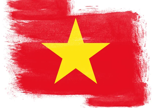 Bendera Vietnam dicat dengan kuas — Stok Foto