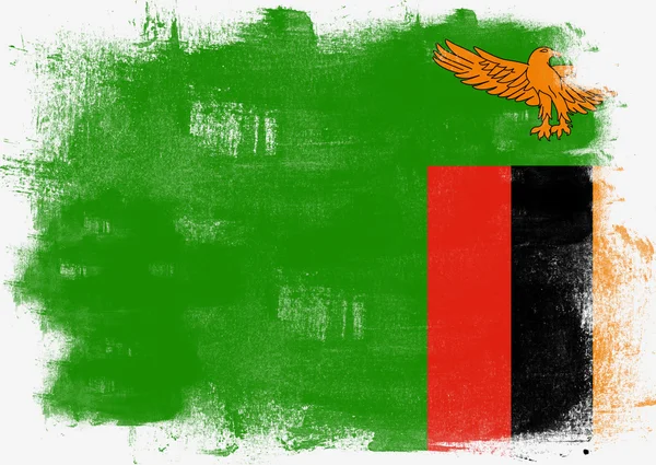 Flag of Zambia painted with brush — Stock Photo, Image