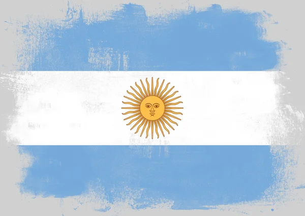 Flagge Argentiniens mit Pinsel bemalt — Stockfoto