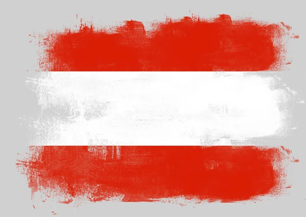 Flagge von Österreich mit Pinsel bemalt — Stockfoto