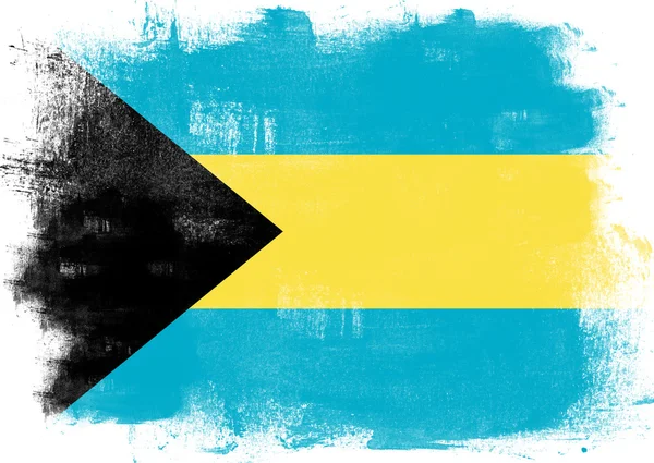 Fahne der Bahamas mit Pinsel bemalt — Stockfoto