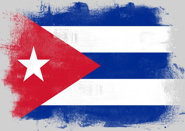 Flag of Cuba painted with brush — Stock Photo, Image