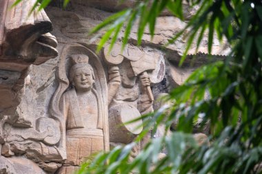 Çin, Dazu 'daki Baoding Dağı' nın muhteşem kaya oymaları. Dazu kaya oymaları Song hanedanlığında yapılmış büyük bir antik Buda taşı oymacılığıdır.
