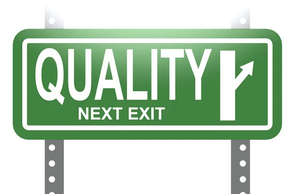 Quality green sign board isolated — Stock Photo, Image