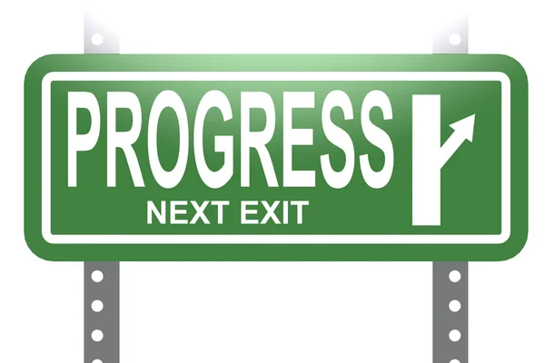 Progress green sign board isolated — Stock Photo, Image