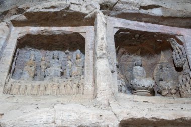 Çin, Dazu 'daki Beishan Kaya Oymacılığı' nda Buda 'nın kaya heykelleri. Dazu Kaya Oymacılığı 'nda Budizm, Daoizm ve Konfüçyüsçülüğü birleştiren 50.000' den fazla heykel var..