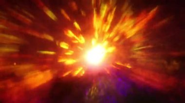 Sisli atmosferi olan renkli bir ışık. Işığın rengi