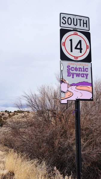 Vyhlídková cesta znamení v Novém Mexiku — Stock fotografie