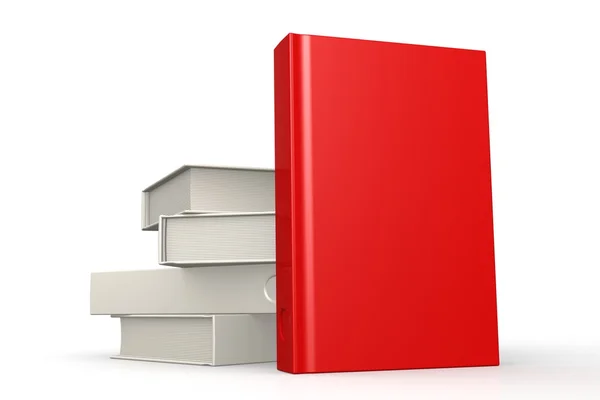 Empilement de livres rouge isolé — Photo