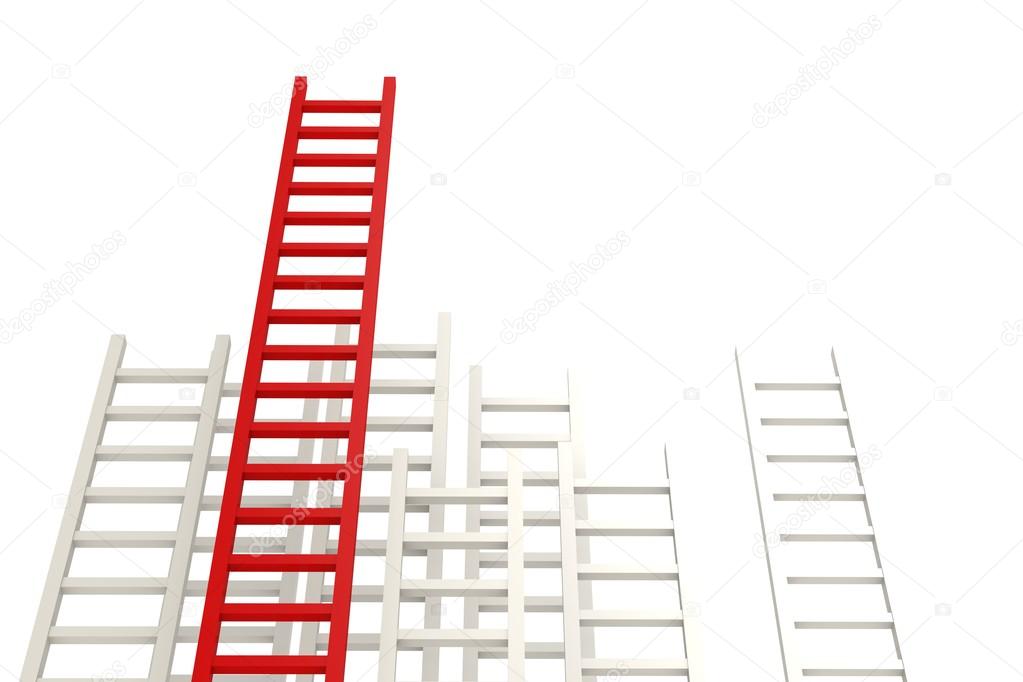 Red ladder among white