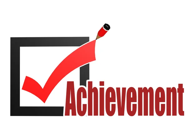 Check mark with achievement word — Stock Photo, Image