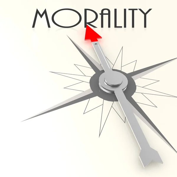Kompass med moral word — Stockfoto