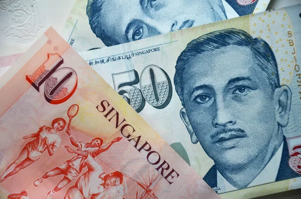 Szingapúr bankjegyek részlete — Stock Fotó