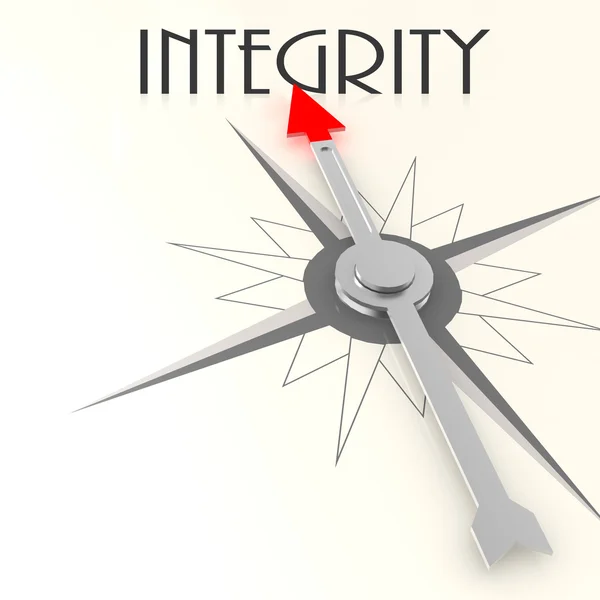 Compass with integrity word — Stock Photo, Image